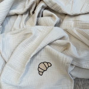 Melots Musselindecke creme "Croissant" 120x120cm