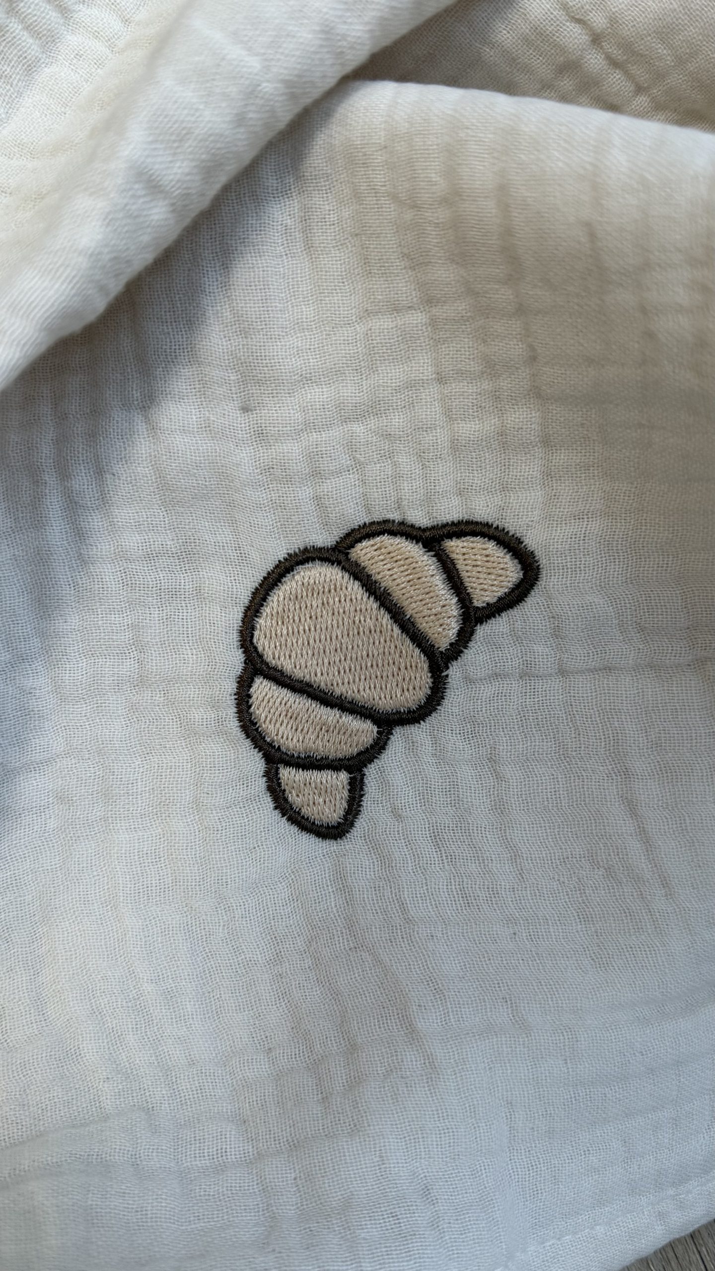 Melots Musselindecke creme "Croissant" 120x120cm – Bild 2