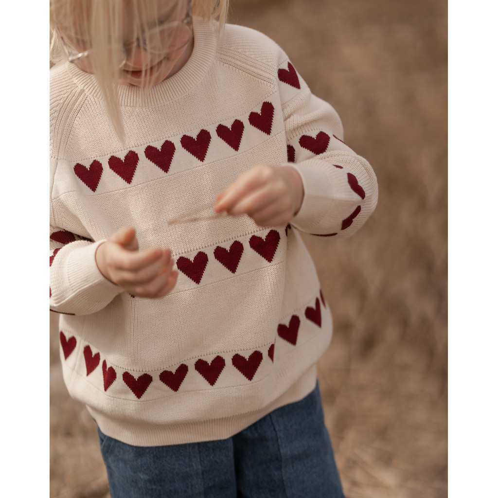 Hanevild Strickpullover mit Herzen – Bild 5