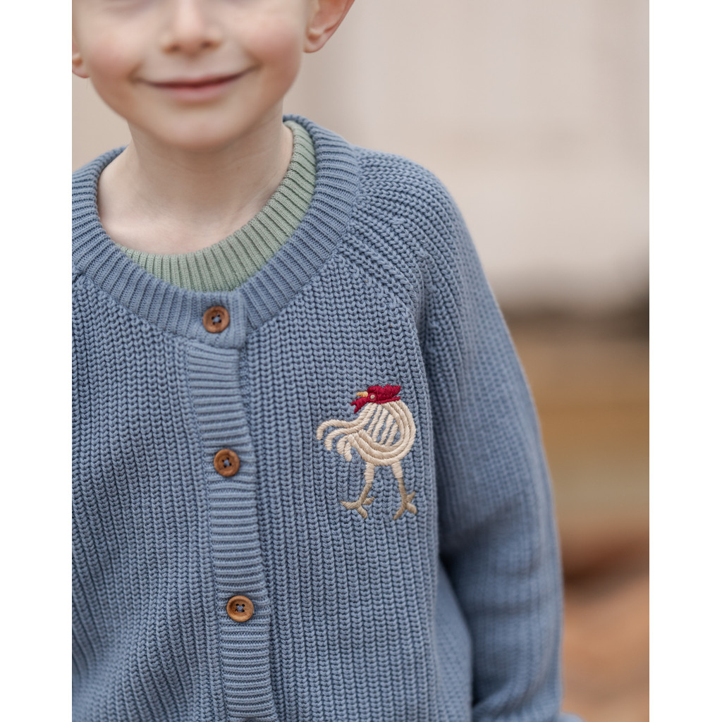 Hanevild Strickjacke mit handbesticktem Hahn – Bild 7