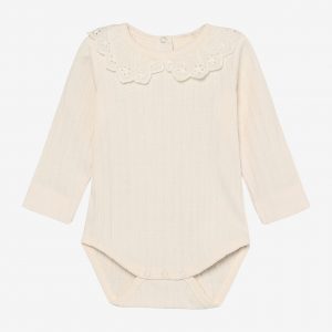 EN FANT Baby-Body Langarm – Pointelle mit Kragen