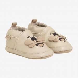 En Fant Krabbel- & Hausschuhe aus Leder mit Applikation