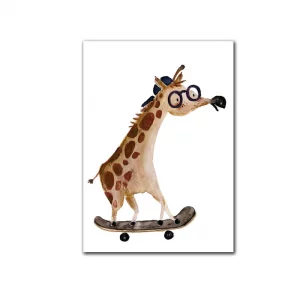 Halfbird Postkarte "Giraffe auf Skateboard"