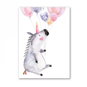 Halfbird Postkarte "Einhorn mit Luftballons"