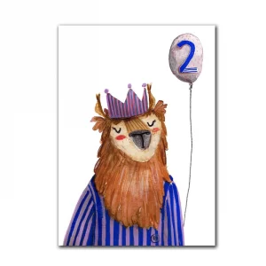 Halfbird Geburtstagskarte Zahl 2