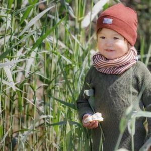 Pickapooh Mütze "Schlupper" Wolle-Seide (redwood)