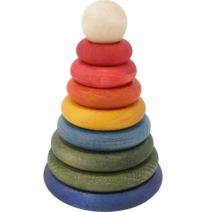 Wooden Story Regenbogenrunde Pyramide - Montessori Stapelspiel
