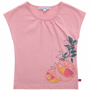 Enfant Terrible Top mit Zitronendruck/Stickerei in light rose