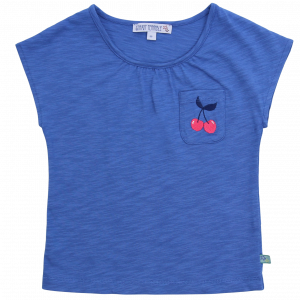Enfant Terrible Top mit Kirschenstickerei in sky blue