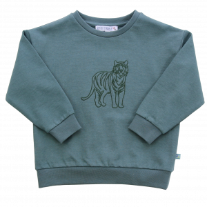 Enfant Terrible Sweatshirt mit Tigerstickerei in sea green