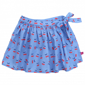 Enfant Terrible Voile Skirt Kirschendruck in sky blue-tomato