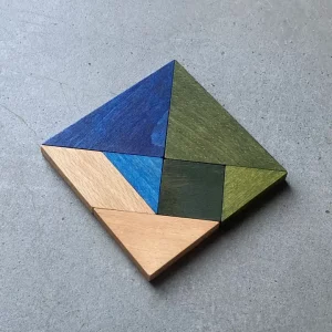 Wooden Story Tangram Familienspiel blau