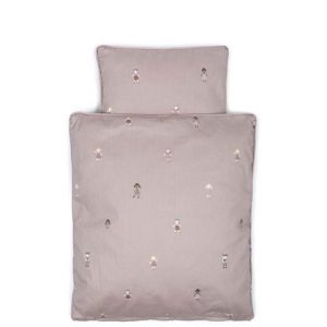 Smallstuff Puppenbettwäsche Rosa mit Puppen Allover Print