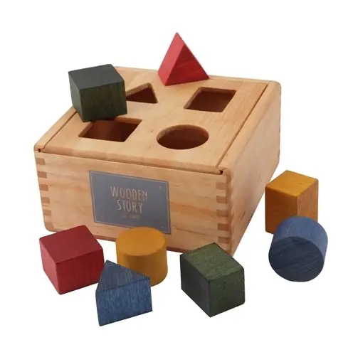 Wooden Story Sortierbox Formen, Regenbogen