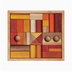 Wooden Story Warme Bauklötze im Tablett – 30 Stück