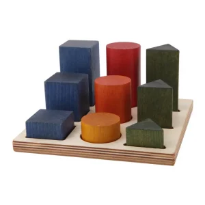 Wooden Story XL-Stecktafel in Regenbogenform mit geometrischen Holzklötzen