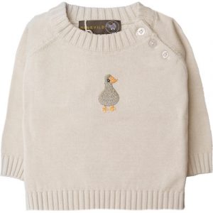 Hanevild Strickpullover Baby mit gestickter Ente
