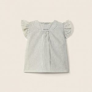 Wedoble Bluse mit Nadelstreifen und Stickerei