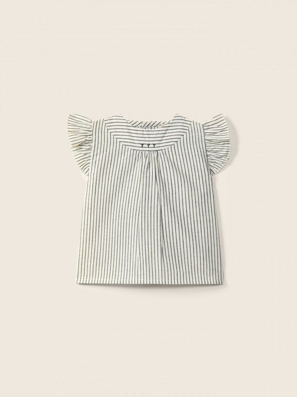 Wedoble Bluse mit Nadelstreifen und Stickerei