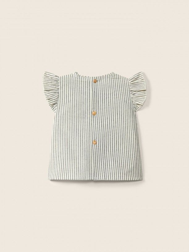 Wedoble Bluse mit Nadelstreifen und Stickerei – Bild 2