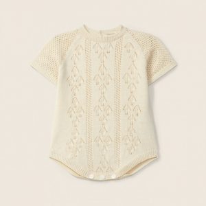 Wedoble Kurzärmeliger Shortie, gestrickt aus Bio-Baumwolle