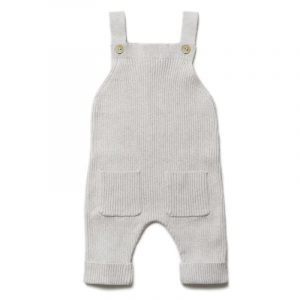 Puri organic Latzhose Rippenstrick  (beige melange)