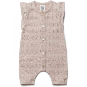 Puri organic Overall Ajour, kurze Beine (cameo rose)
