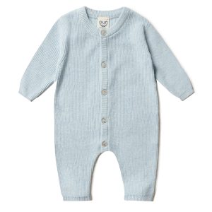 Puri organic Overall Perlfangstrick (hellblau)