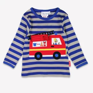 Toby Tiger Bio-Baumwoll Kinder Shirt langarm mit Feuerwehr-Applikation