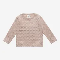 Puri organic Pullover feiner Ajourstrick (cameo rose)